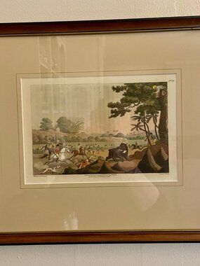 Framed Bear Hunt Print Plate 28 Aquatint Williamson Howitt J Clark